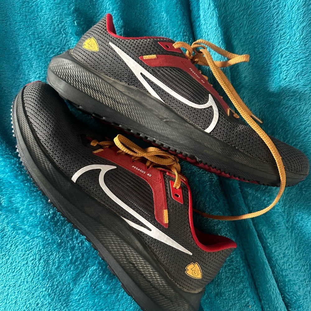 Nike Black and Red Sneakers with Gold Accents (NFL Kansas City Chiefs)